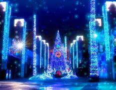 大阪ひらかたパーク、「タイムトラベル」テーマにイルミ演出一新 4つの光の世界へタイムト