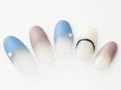 【365日ネイル】反対色がおしゃれ♪秋っぽさのある爽やかフレンチネイル |