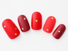 【365日ネイル】友人との新年会…2色の艶やか赤ネイルでハッピーに♪ |