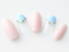 【365日ネイル】ぶり返した寒さを跳ね返す！青空×ピンクの爽やかネイル |