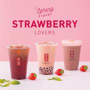 ゴンチャ「ストロベリー ブラックティー エード」「ストロベリー ミルクティー」春限定登