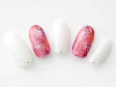 【365日ネイル】休日カジュアルをクラスアップ！大人っぽいピンク系タイダイ柄ネイル |