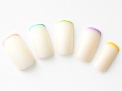 【365日ネイル】週明けのテンションが上がるUP♪極細カラフルフレンチネイル |