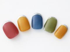 【365日ネイル】くすみカラーでもパワーを感じるカラフルネイル×シルバーフレンチ |