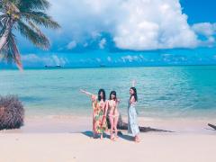 もえあずら爆食三姉妹、南国サイパン満喫　巨大ステーキ爆食に挑戦