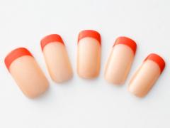 【365日ネイル】シンプルなのに華やか♪オレンジのツートンフレンチネイル |