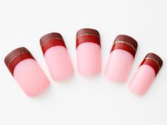 【365日ネイル】注目のベイクドカラー…Wフレンチで取り入れて落ち着きをトッピング |