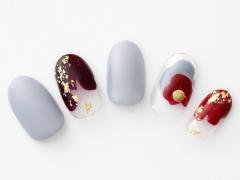 【365日ネイル】赤ネイルを気軽に楽しむ♪ ゆるアートでラフな印象の赤×スモーキーグレー