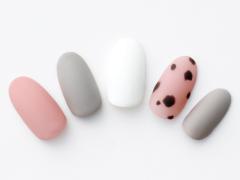 【365日ネイル】柔らかトーンでアニマル模様をほっこりと…愛らしい雰囲気のマットネイル