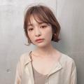 透け感前髪と透明感カラーが薫風を運ぶ！大人かわいい前髪ありのミニマムボブ |