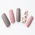 【365日ネイル】ピンク×グレージュでイメチェン♪やわらかい印象のアニマルネイル |