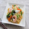 ［今日のダイエット献立］食べ応え抜群！具沢山の海鮮あんかけ焼きそば献立＜555kcal＞ -