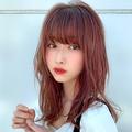 春色先取り！重めバング＋無造作カールであざと可愛いセミロング |