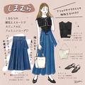 しまむら新作スカートも可愛い～♡ぽっこりお腹が目立たない！細見え×きれいめカジュアル