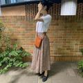 腰張り体型のスカート難民さんにドンピシャ！GUの「花柄フレアスカート」はギャザー入りで