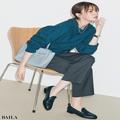［最旬ローファー＋タックパンツ3コーデ］色でつなげて品よくまとめれば、オフィスコーデ