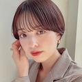 【大人の上品ショートヘア2022】シースルーバング×秋冬マロンベージュカラーでフェミニン