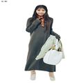 【今日のコーデ】シンプルなニットワンピースは小物次第！スカーフとブーツで縦ラインを