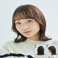 【春ヘアスタイル】面長顔におすすめのミディアムくびれヘア。耳横のカールがポイント