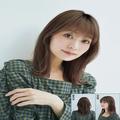 【春のヘアスタイル】丸顔が似合うくびれセミロング。前髪とCカールでフェイスラインすっ