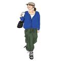 淡いブルーで女っぽさON！ 辛口カジュアルコーデをアップデート | ファッション（コーディ
