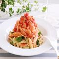 包丁要らずで超簡単！すりおろし冷凍トマトとカニカマの冷製和風パスタ - ビューティーガ