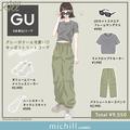 グレーニット×カーゴパンツがクールで可愛い♡全部GUでできる！今っぽストリートコーデ
